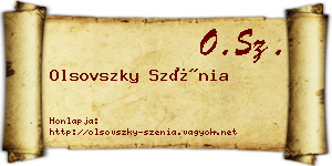 Olsovszky Szénia névjegykártya